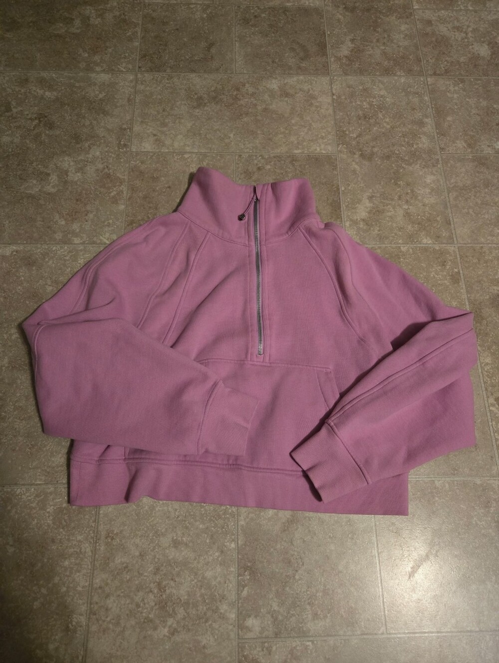 Lululemon Scuba Sweater Womens M/L Purple Half Zip Cropped Fleece